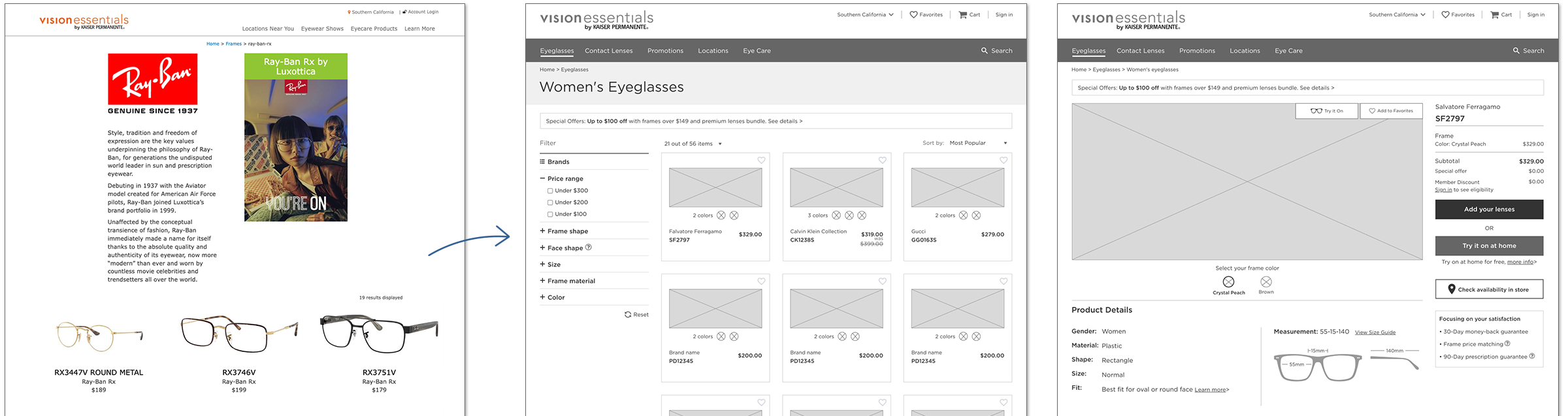 Eyeglasses Product Selection